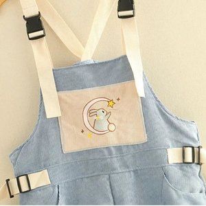 Corduroy rabbit overalls bunny suspenders jumpsuit Kawaii fairyland petite S 🐰